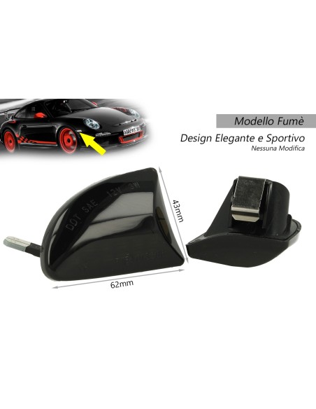 Kit Freccia Laterale a Led Side Marker Lente Fume Smart Fortwo W451 Coupe Cabrio OEM 4519067700C40A 4519067800C40A