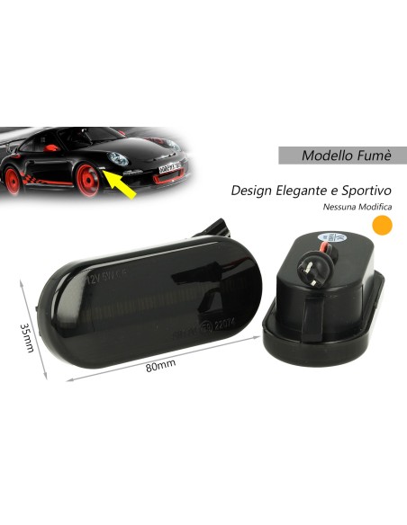 Kit Freccia Laterale a Led Side Marker Dinamica Lente Fume Seat Ibiza 6L Cordoba Toledo Leon Skoda Octavia OEM 14805294
