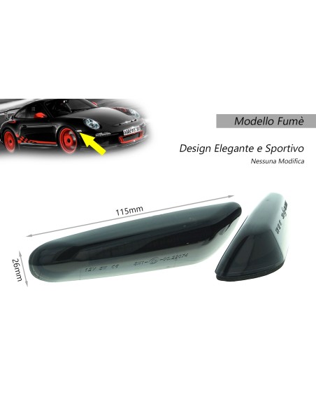 Kit Freccia Laterale a Led Side Marker Dinamica Lente Fume BMW E46 E36 E90 E91 E60 E61 E81 E82 E87 E88 E92 E93 X1 E84 X3 E83 X5 
