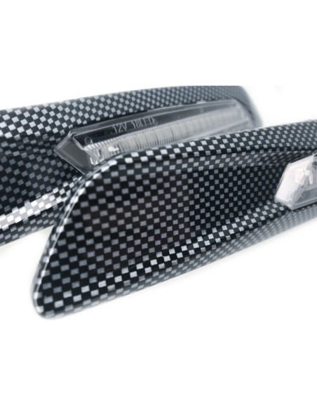 Kit Freccia Laterale a Led Side Marker Dinamica 3D Carbonio Lente Trasparente BMW E81 E82 E87 E88 E90 E91 E92 E93 E60 E61 F10