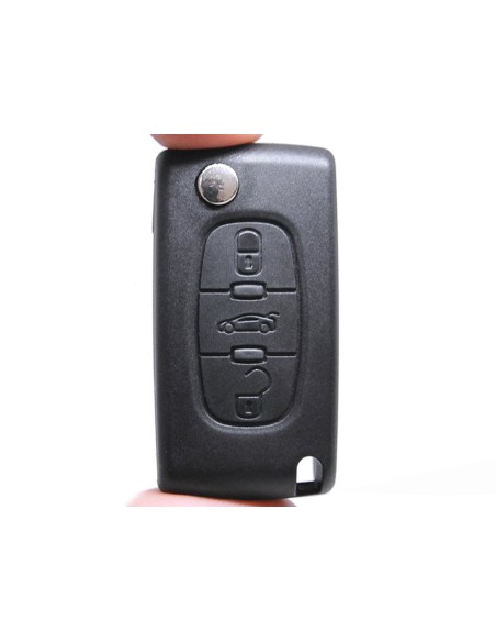 Guscio Chiave Telecomando 3 Tasti Baule Con Lama VA2 Batteria Su Circuito Senza Transponder Per Peugeot Citroen Berlingo Fiat Sc
