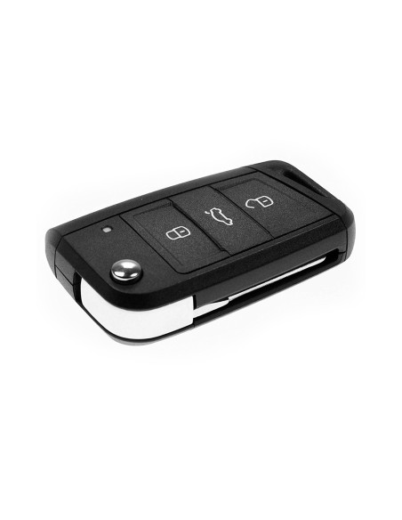 Guscio Chiave Telecomando 3 Tasti Baule Con Lama HU66 Batteria Su Circuito Senza Transponder Per VW Seat Skoda