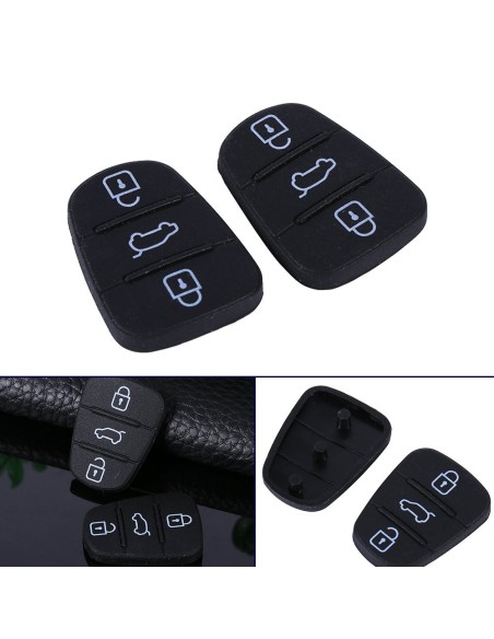 Gommino 3 Tasti Nero Ricambio Telecomando Guscio Chiave Per Auto Hyundai I20 I30 IX20 IX35 Kia