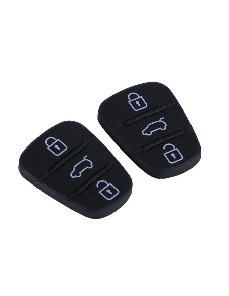 Gommino 3 Tasti Nero Ricambio Telecomando Guscio Chiave Per Auto Hyundai I20 I30 IX20 IX35 Kia