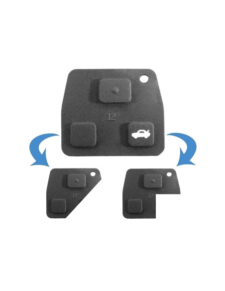 Gommino 3 Tasti Ricambio per Chiave Telecomando Auto Lexus Toyota Yaris Rav4 Corolla
