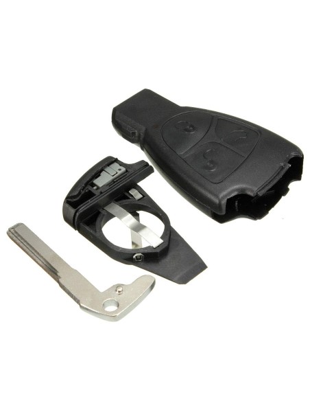 Guscio Chiave Telecomando 3 Tasti con Lama HU64 Batteria In Custodia Senza Transponder Per Mercedes Benz Classe A B C E CLK SLK