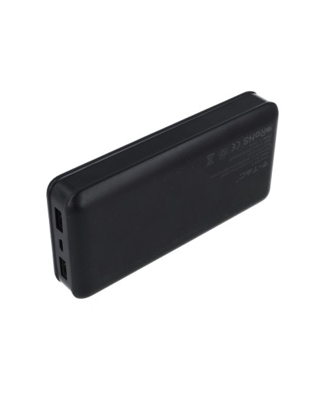Portable Power Bank 20000mAh Colore Nero Batteria Litio Esterna Portatile Con 2 USB 5V 2,1A SKU-8190