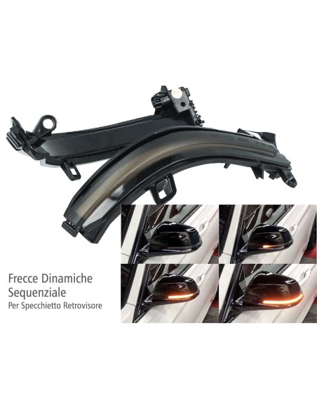 Kit Freccia Specchietto Retrovisore Led BMW F20 F21 F22 F30 F31 F34 F35 F32 F33 F36 X1 E84 Lente Fume Arancione Dinamico Sequenz