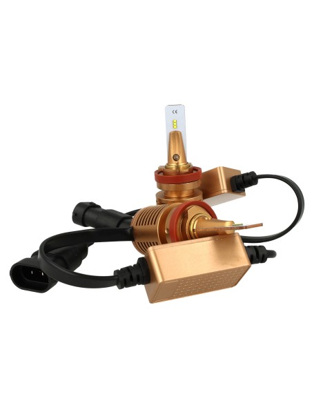 Kit Full Led Canbus Golden Pro H8 H11 H9 25W 12V 4000 lm Super Slim Facile Da Installare Raffredamento Ventola