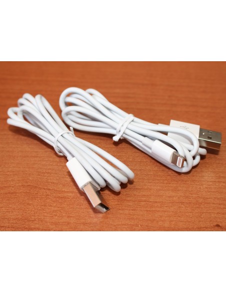 2PZ Cavo USB Dati Ricarica Per Iphone Colore Bianco 1M