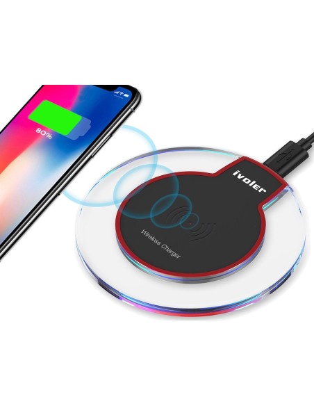 Caricabatterie Wireless Charger QI 5V 1A Cavo Micro USB Incluso