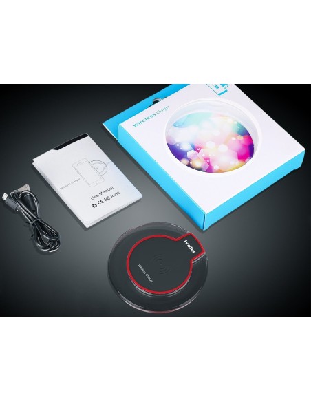 Caricabatterie Wireless Charger QI 5V 1A Cavo Micro USB Incluso
