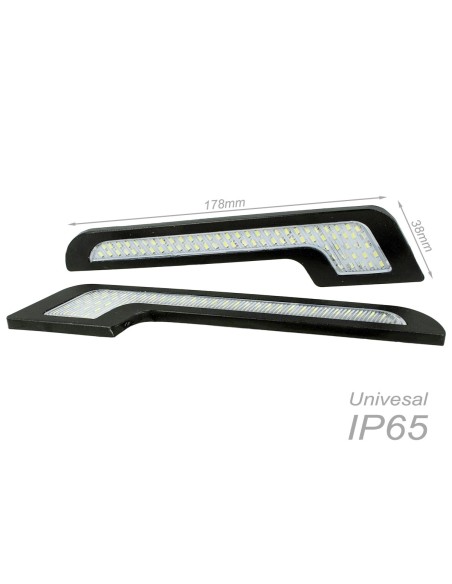 Luci Diurne Led DRLs Driving Light 12V 5W Forma L Slim Solo 5mm IP65 Universale