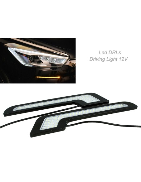 Luci Diurne Led DRLs Driving Light 12V 5W Forma L Slim Solo 5mm IP65 Universale