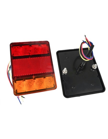Kit Fanali Led Posteriori 24V 12V Con Luci Posizioni Stop Frecce 3 In 1 Per Camion Rimorchio Caravan Furgone