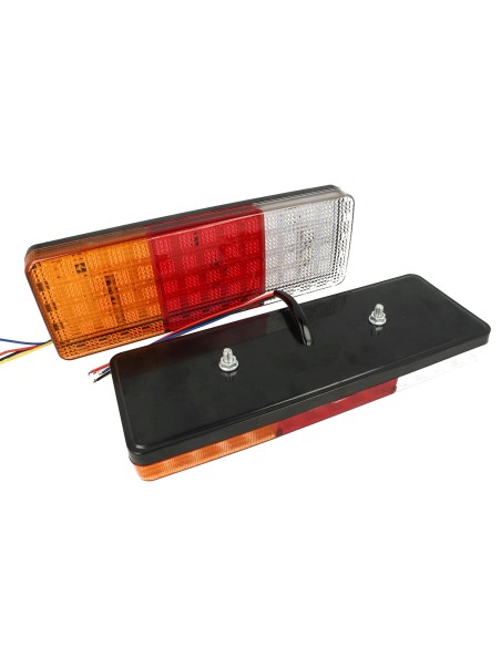Kit Fanali Led Posteriori 24V 12V Con Luci Posizioni Stop Frecce Retromarcia 4 In 1 Per Camion Rimorchio Furgone