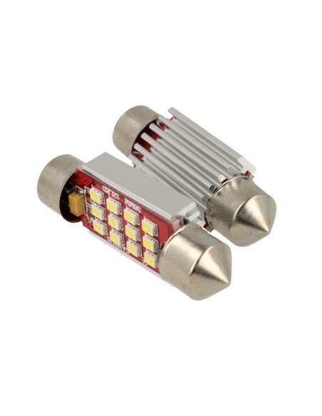 Lampada Led Siluro Canbus Pro 31mm 12 Smd 2016 No Errore CC 12V 3W No Polarita Super Luminoso
