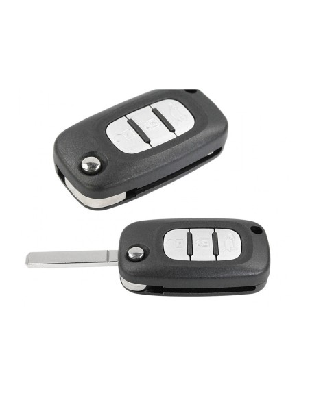 Chiave Telecomando Completa per Smart FORTWO Transponder HITAG2 AES 4A PCF7961 434MHz Fsk 3 Tasti con Lama VA2