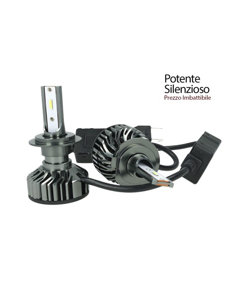 Kit Full Led Cob H7 26W Reale 12V Con Ventola Raffrenddamento Silenziosa Attacco Regolabile 2200 Lumen