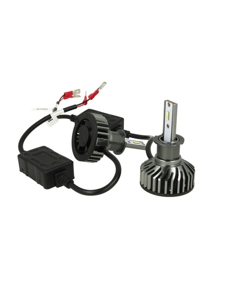 Kit Full Led Cob H3 26W Reale 12V Con Ventola Raffrenddamento Silenziosa Attacco Regolabile 2200 Lumen
