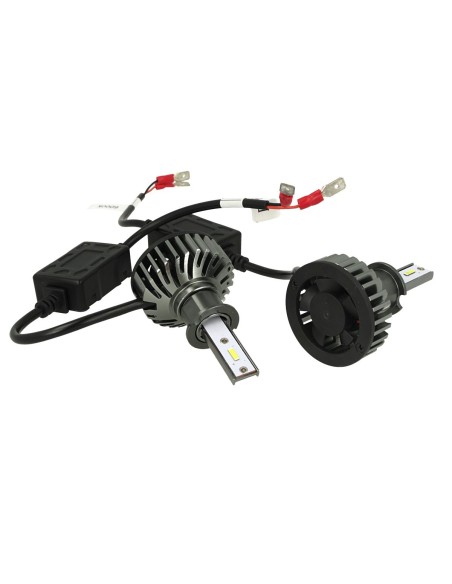 Kit Full Led Cob H3 26W Reale 12V Con Ventola Raffrenddamento Silenziosa Attacco Regolabile 2200 Lumen