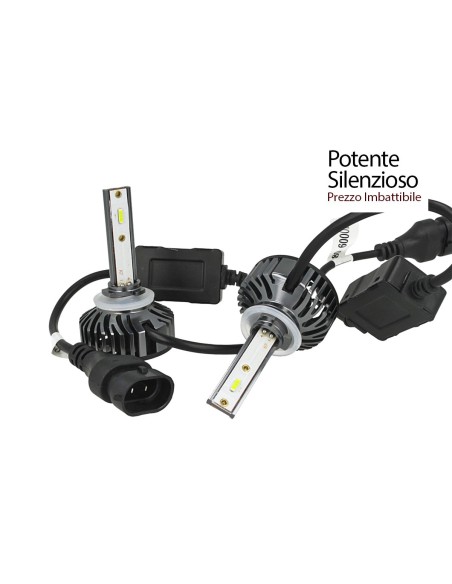 Kit Full Led Cob H27 880 PG13 881 PGJ13 26W Reale 12V Con Ventola Raffrenddamento Silenziosa Attacco Regolabile 2200 Lumen