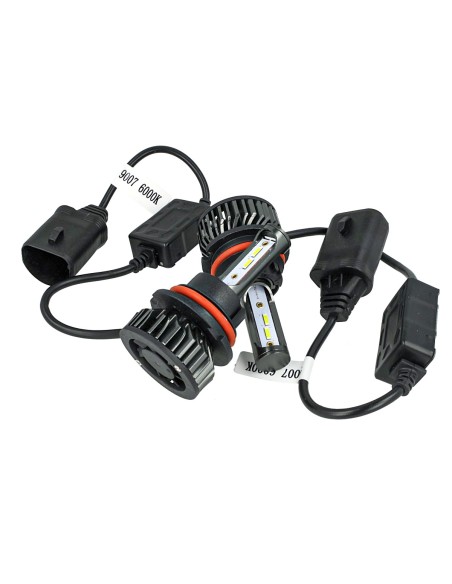 Kit Full Led Cob HB5 9007 HB1 9004 26W Reale 12V Con Ventola Raffreddamento Silenziosa Attacco Regolabile 2200 Lumen