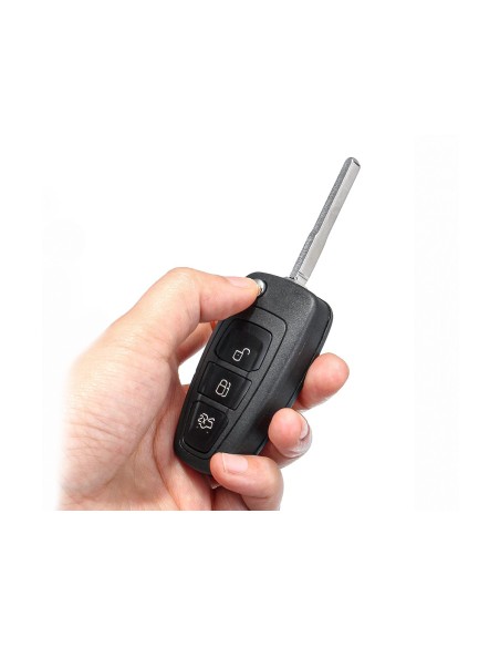 Chiave Telecomando Completa a Scatto per Ford C MAX Mondeo Focus Compatibile 5WK49986 Transponder 4D63 434MHz Fsk 3 Tasti HU101