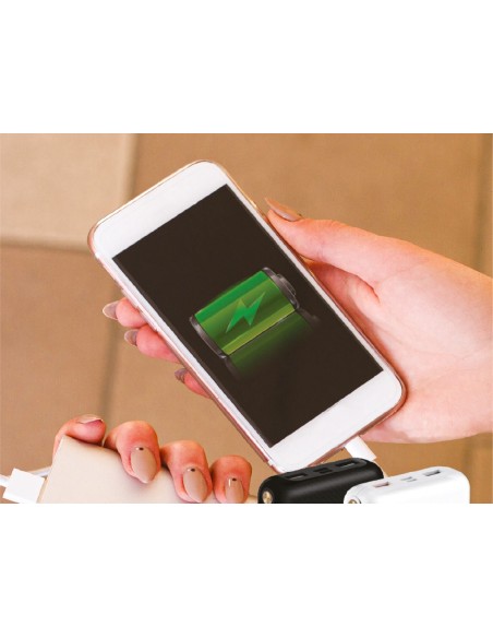 Portable Power Bank 10000 mAh Slim con Ricarica Wireless e USB Colore Nero SKU-8909