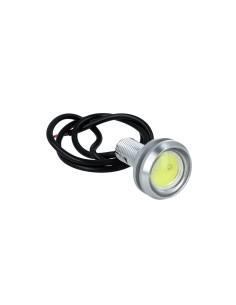 Power Led A Bottone Modello Slim 12V 2W Bianco Freddo IP67 Eagle Eye Led Luci Diurne Carcassa Argento
