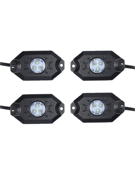 Kit Mini RGB Rock Light Bluetooth APP Sensore Musica Con 4 Luci Led 12V 24V IP68 Sottoscocca Per Jeep Off Road SUV Barca