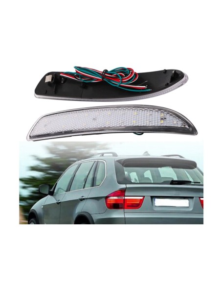 Kit 2 Fanali Posteriori A Led Trasparente Luce Bianco Rosso Per BMW E70 E71 X5 X6 2007-2013