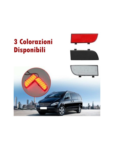 Kit 2 Fanali Posteriori A Led Trasparente Luce Bianco Rosso Per Mercedes Benz Sprinter 2012 Viano 2010-2015