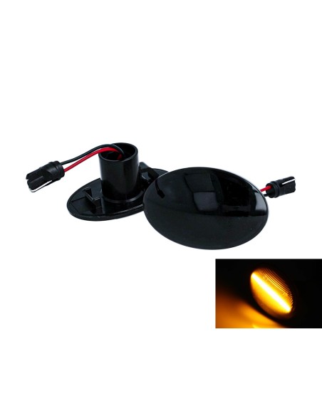 Kit Freccia Laterale a Led Side Marker Lente Nero Fume Luce Arancione Per Ford Fiesta KA Transit Tourneo 96VT13K354AA