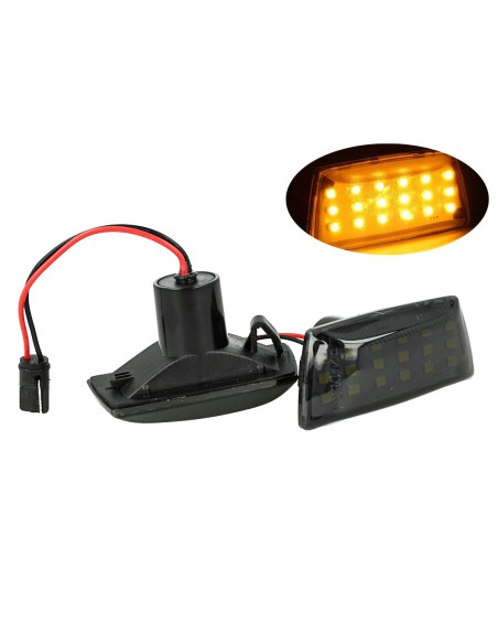 Kit Freccia Laterale a Led Side Marker Lente Nero Fume Luce Arancione Per Opel Adam Astra H J D Insignia Meriva B Zafira