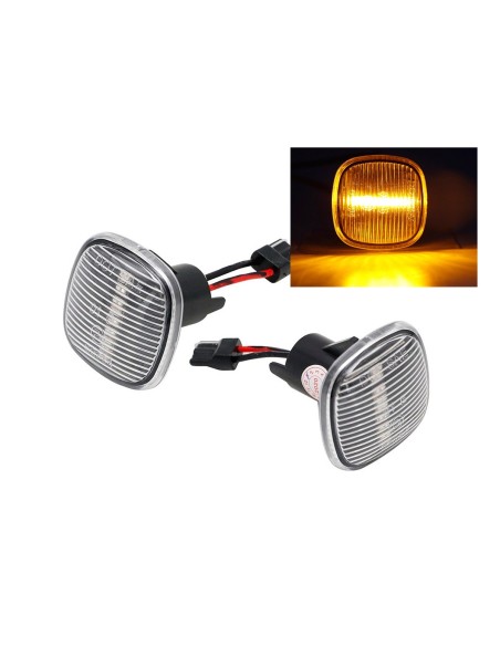 Kit Freccia Laterale a Led Side Marker Lente Trasparente Luce Arancione Per Audi A3 8L 1997-2003 A4 8D 1994-2001 OEM 185327812