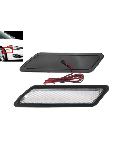 Kit Freccia Laterale a Led Side Marker Lente Trasparente Luce Arancione Per BMW Serie 3 F30 320 328 330 340 335 ActiveHybrid 3 2