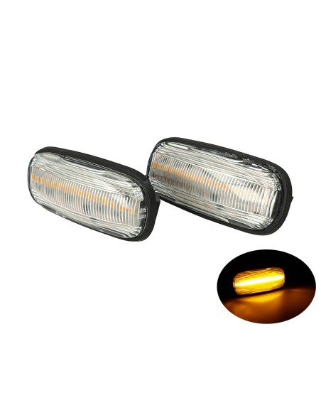 Kit Freccia Laterale a Led Side Marker Lente Trasparente Luce Arancione Per Land Rover Discovery 2 Freelander 1 OEM XGB100310L