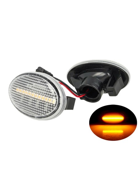 Kit Freccia Laterale a Led Side Marker Lente Trasparente Luce Arancione Per Mercedes Benz Viano Vito W639 Classe A W168