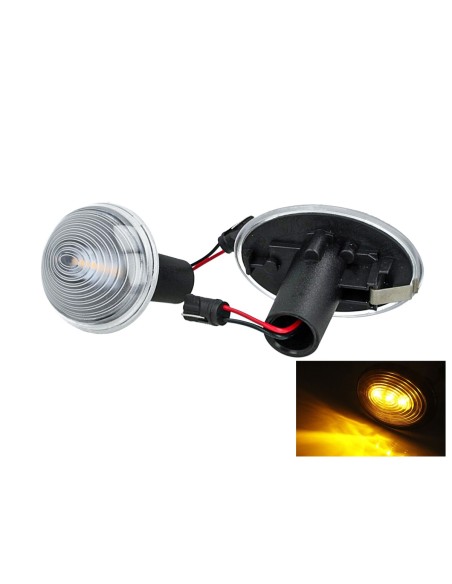 Kit Freccia Laterale a Led Side Marker Lente Trasparente Luce Arancione Per Mini R56 R57 R58 R59 2007-2013
