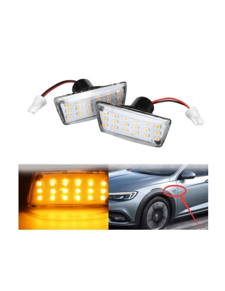 Kit Freccia Laterale a Led Side Marker Lente Trasparente Luce Arancione Per Opel Vauxhall Adam Astra H J D Insignia Meriva B Zaf