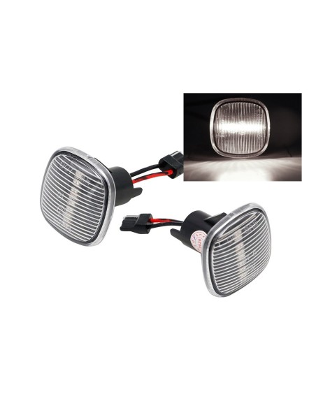 Kit Freccia Laterale a Led Side Marker Lente Trasparente Luce Bianco Per Audi A3 8L 1997-2003 A4 8D 1994-2001 OEM 185327812