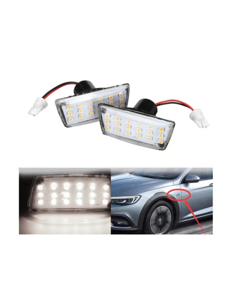Kit Freccia Laterale a Led Side Marker Lente Trasparente Luce Bianco Per Opel Vauxhall Adam Astra H J D Insignia Meriva B Zafira