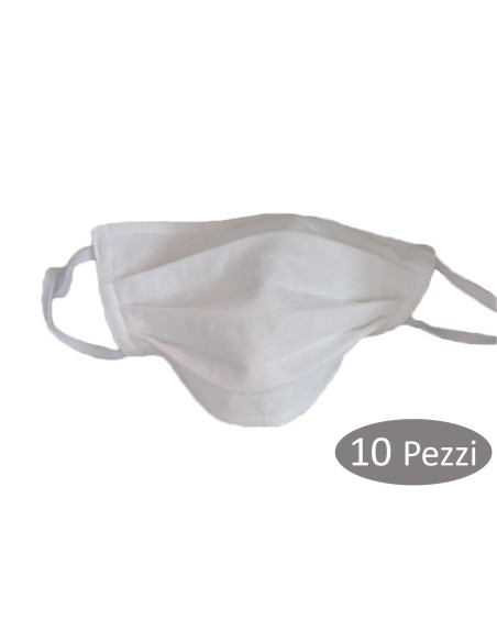 10 Pezzi Mascherina Tessuto TNT Lavabile Riutilizzabili Sartoriale Protettiva Copri Viso Made in Italy
