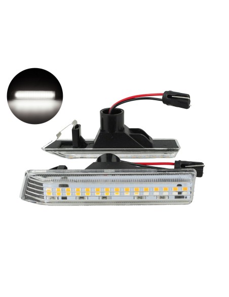 Kit Freccia Laterale a Led Side Marker Lente Trasparente Luce Bianco Per BMW E36 M3 X5 E53 OEM 344-1405