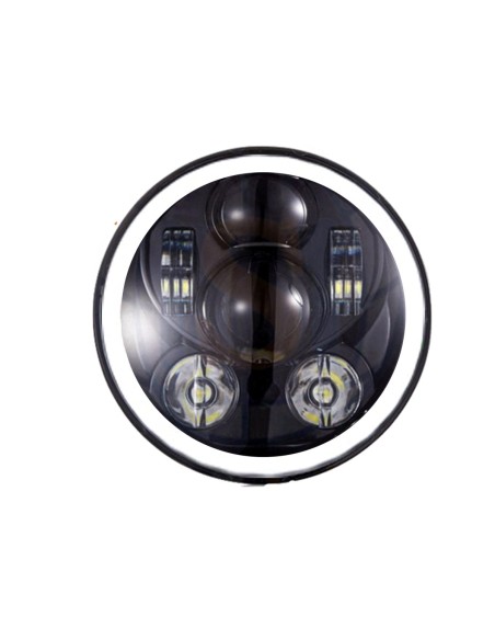 Faro Led Rotondo 7 Pollici 58W Headlight H4 Con Luce Diurne e Frecce Per Moto Harley Davidson Jeep Wrangler JK TJ