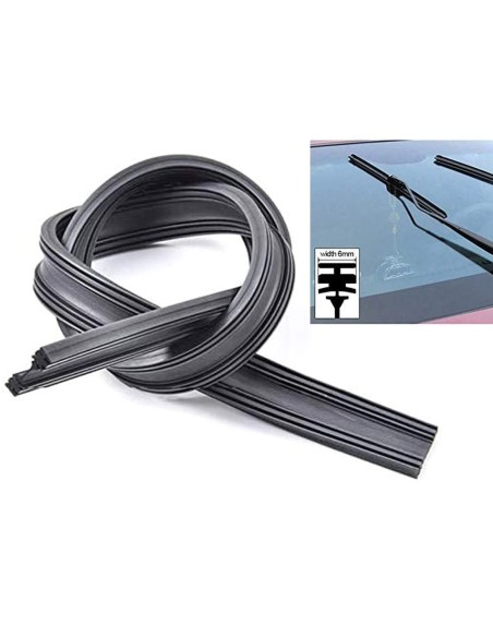 Coppia Gommini Refill Flat 28'' 700 mm Ricambio Universale Per Spazzole Tergicristallo In Ferro