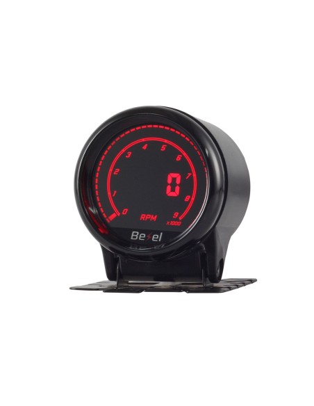 Manometro Digitale LCD Contagiri RPM Gauge 52mm 12V Auto Doppio Ingresso Alimentazione 10 Colori Remote Controllo Bottone