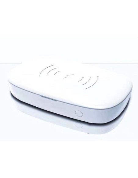 Scatola di Sterilizzazione Led UV Con Caricabatterie Wireless QI Veloce 10W Per Disinfezione Cellulari Smartphone Piccoli Oggett