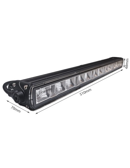 Barra Led Fuoristrada Slim 60W 12V 24V 20'' 51cm Luce di Profondit&agrave Con Daylight Luci Diurne IP67 E9 Fila Unica